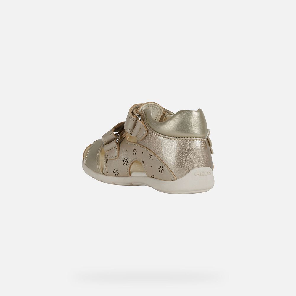 Geox Sandals Beige/Gold Kaytan Girl - Geox Baby Shoes - XMHTDC462